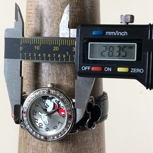 Disney Women MCKAQ1216 Mickey Mouse Pave Leather Quartz Analog 28mm Watch 6 1/4" - Picture 6 of 12