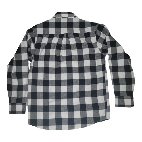 Flannel Shirt / Jim Beam Maple Logo Men's Size Small Black & White - Picture 2 of 7
