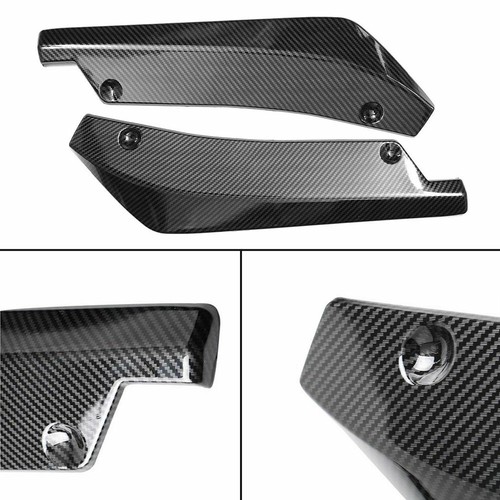 2X Universal Rear Bumper Lip Diffuser Splitter Canard Protector Carbon Fiber US - Picture 6 of 12