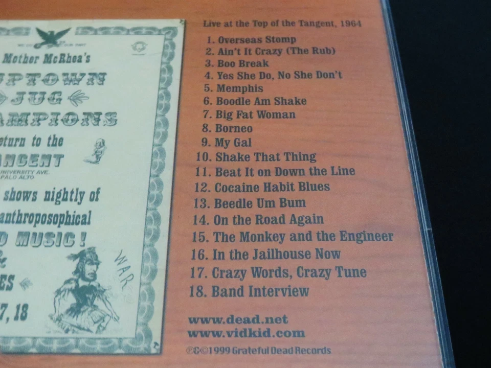 Grateful Dead Mother McCree's Uptown Jug Champions CD 1964 Jerry Garcia Bob Weir - Image 3 of 4