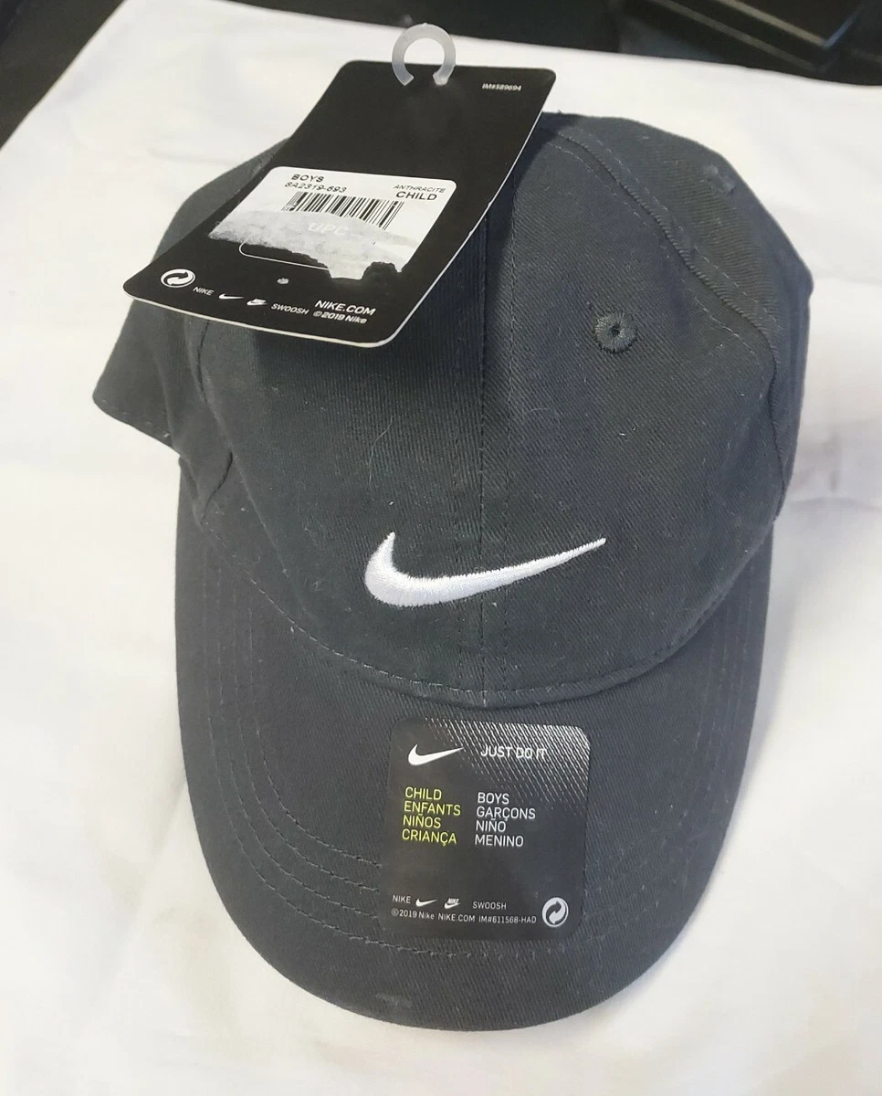 Nike Infant Hat Swoosh Logo Cotton Baseball Cap Charcoal Grey 8A2319-693 eBay NIKEチャコールハット