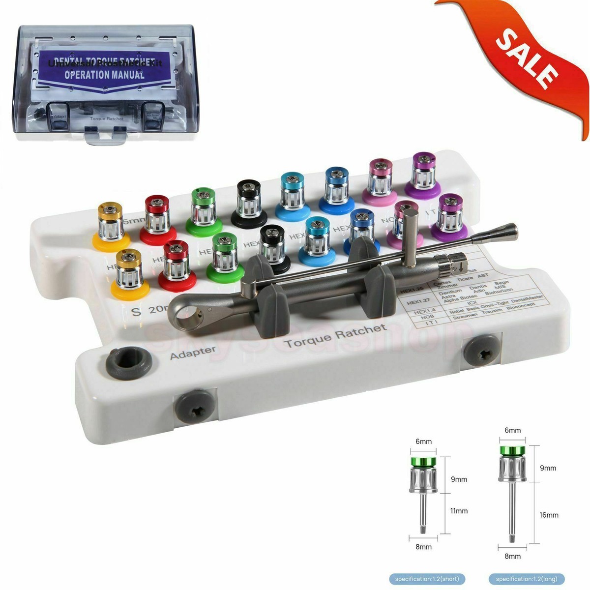 Kit Universale Strumenti Per Impianto Dentale – 16 Driver In Acciaio Inox Con Chiave Dinamometrica