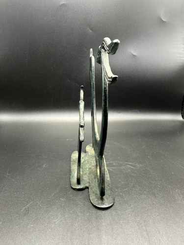 1930s Art Deco stylised Gazelles Ibex Bronze brass sculpture stamped N - Picture 2 of 7