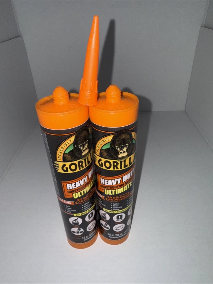 Gorilla Ultimate Heavy Duty Construction Adhesive 9oz Tubes- LOT OF 2 - Image 3 of 4