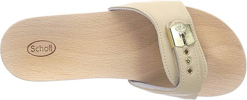 SCHOLL+ PESCURA HEEL Donna SABBIA+ Il classico Zoccolo Scholl in Legno di Faggio - Foto 4 di 6