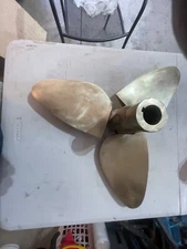 PYI Max-Prop 3 bladed feathering boat propeller, 1-3/8” shaft, 9-3/8” blade