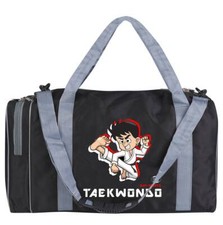 Sporttasche für Kinder Taekwondo schwarz/gra...