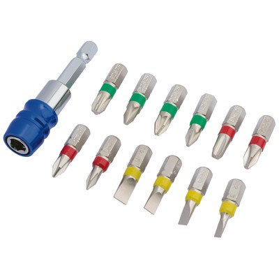 Draper Farbig 0.6cm Screwdriver Bit Set mit Magnetischem Halter 13 Teile 82401