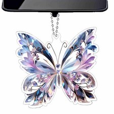 Crystal Butterfly car Accessories for Women, Butterfly car Rear View Mirror C...