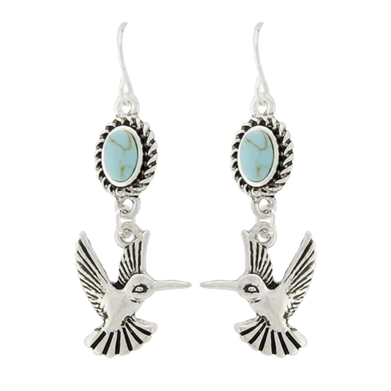 Silver Plated Turquoise Natural Fashion Earrings