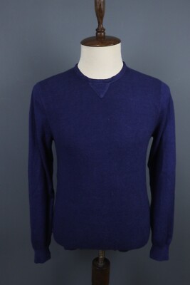 Hackett London Blue Long Sleeve Wool Nylon Crew Neck Sweatshirt Sweater Size M
