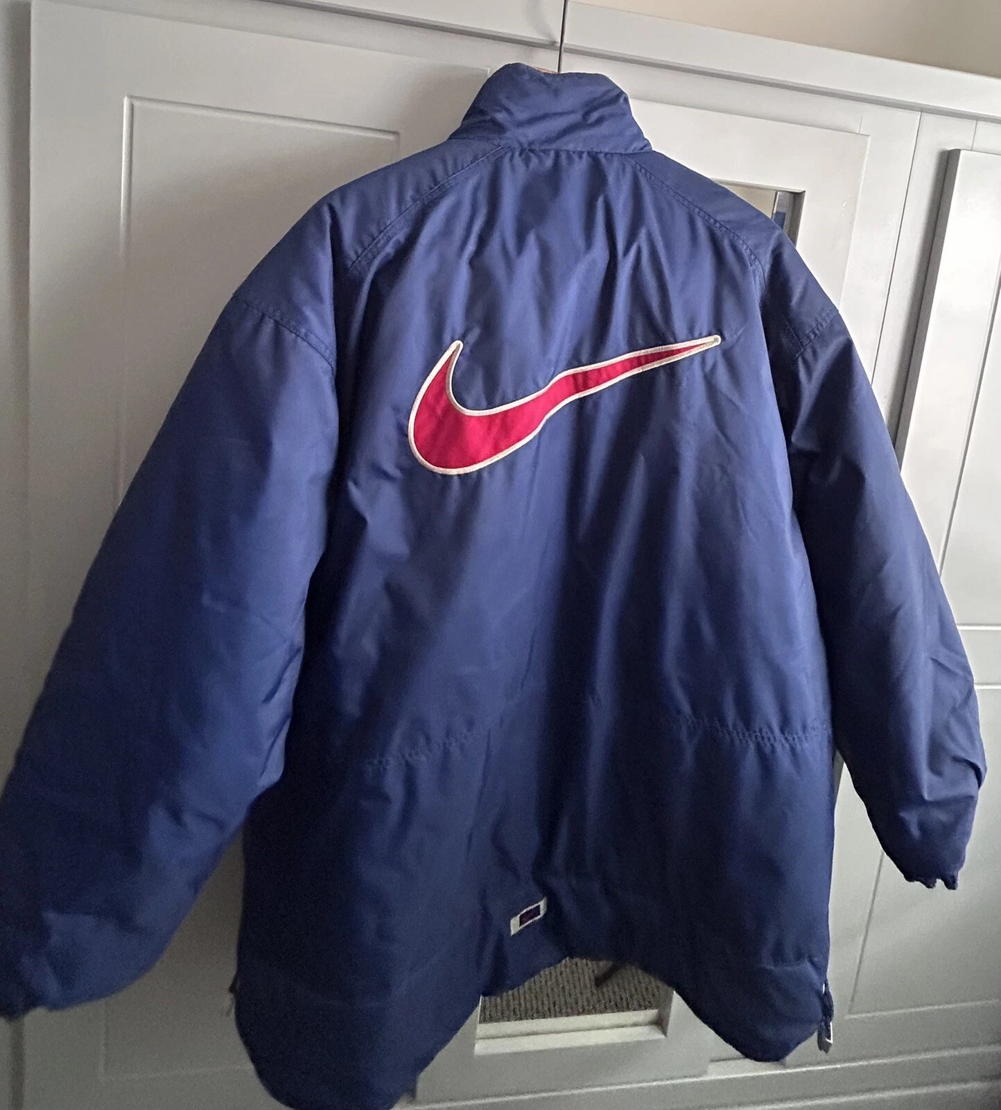 Nike Rare Vintage Big Logo Insulated Jacket Oversized Nylon Jacket Medium F7-OGS
