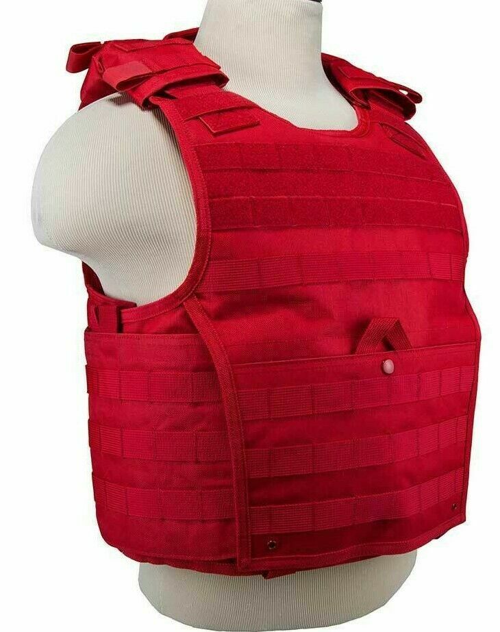 VISM Expert Plate Carrier Vest MED-2XL Tactical Shooting Range Hunting RED