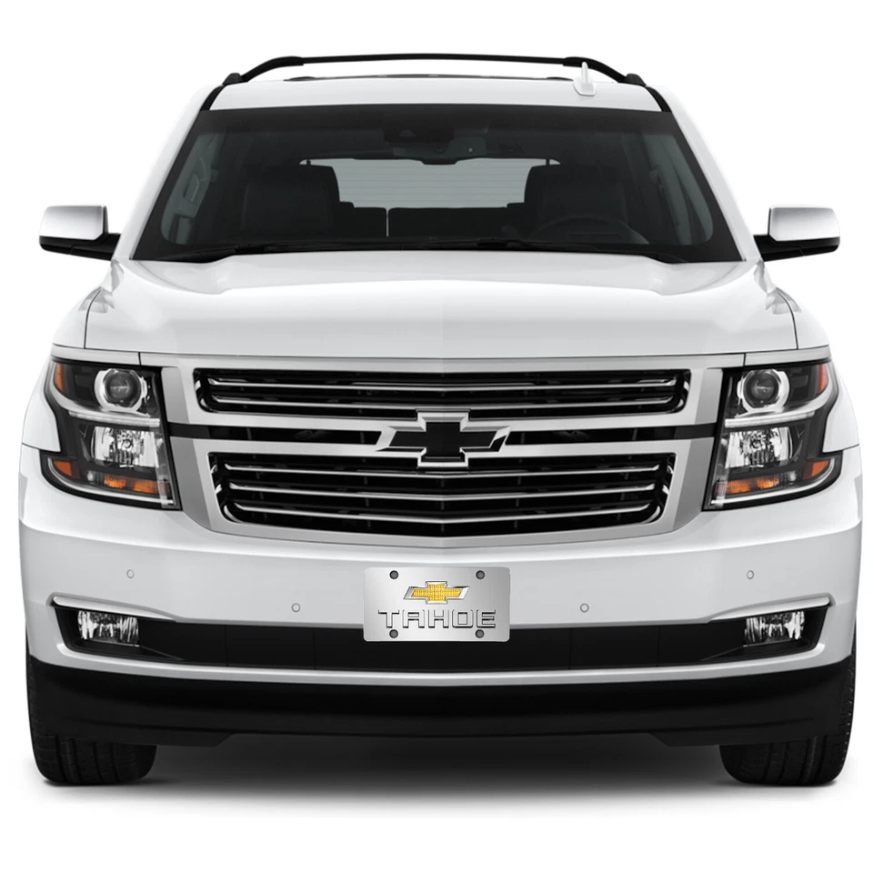Chevrolet Tahoe Gold Bowtie Double 3d Logo Chrome Stainless Steel License Plate - Image 4 of 4