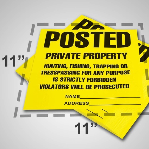 Posted Signs No Trespassing No hunting signs - Heavy Duty -11” x 11" (100 count) - Picture 3 of 8