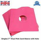 500 x rosa Kartenhülle Singles 7"" 45 rpm Vinyl Schutz mit Loch MASTERBAG Neu
