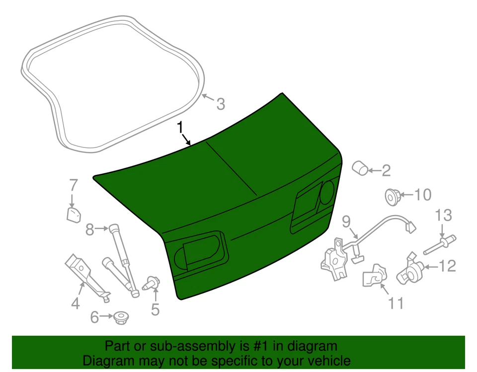 Compartimento de equipaje con tapa de maletero Lincoln MKZ 2010-2012 9H6Z-5440110-B genuino Foto 4 de 4