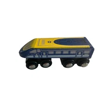 Maxim Enterprises Wooden Train Engines Magnetic Connector Blue & Yellow