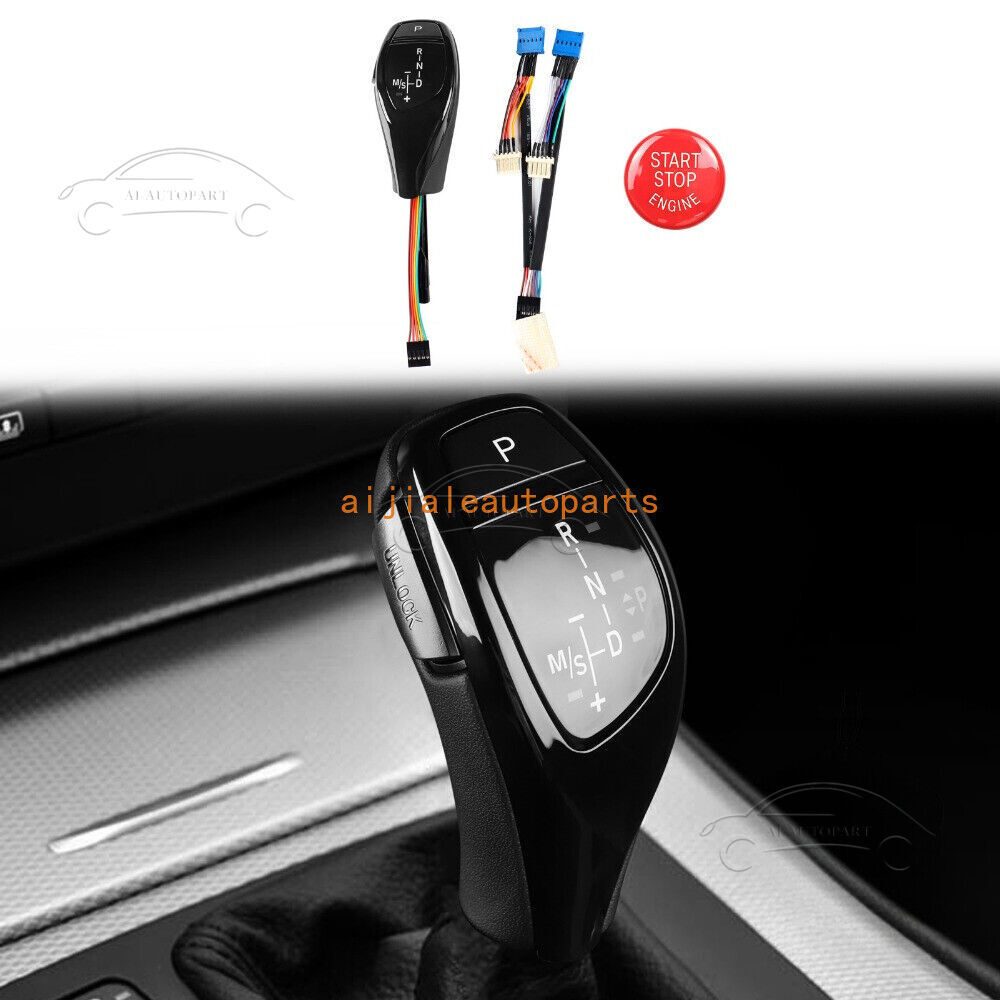 New LED Gear Shift Knob &Start-Stop Button For BMW E90 E91 E92 E93