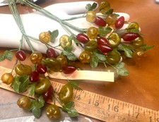 vintage celluloid berries 1940s gold green red 1 spray hand wrapped Germany