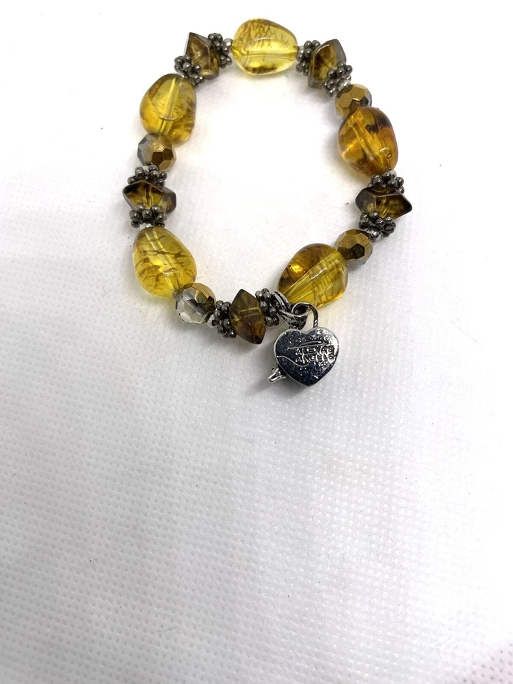 Pulsera elástica Alexa’s Angels caja de oración inspiradora color ámbar y plata Foto 4 de 4