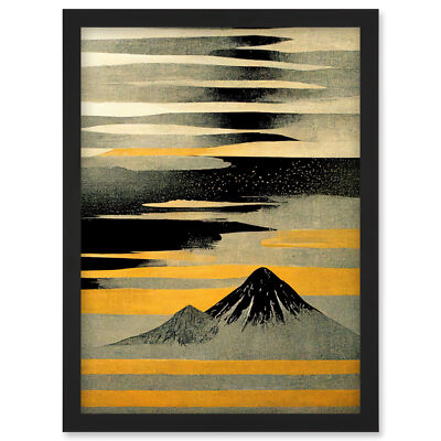 Schlichte Halterung Fuji silber grau schwarz gold gerahmt Wandbild Bild Druck A4