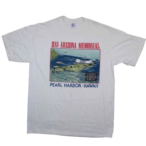 Vintage Pearl Harbor USS Arizona Memorial Mens Large T Shirt White - Bild 1 von 6