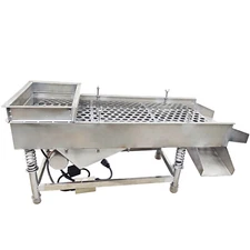 110V 20mm Round Hole Linear Vibrating Screen Full Stainless Steel JG40-95