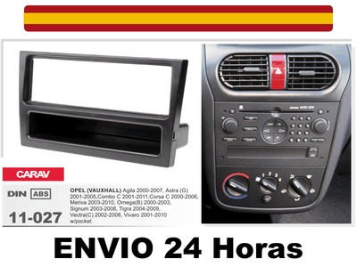 Marco adaptador negro para autoradio 1DIN de Opel Astra H Tigra Vivaro