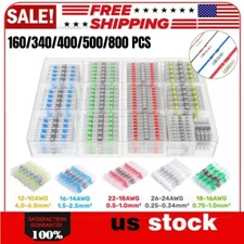 160/800Pcs Waterproof Solder Stick Seal Sleeve Heat Shrink Butt Wire Connectors