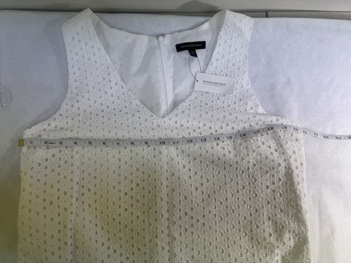 NWT Banana Republic Cotton White Eyelet Dress - Size 14 - Picture 5 of 5