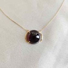 Dark Red Garnet Pendant January Birthstone 925 Sterling Silver Gift For Women