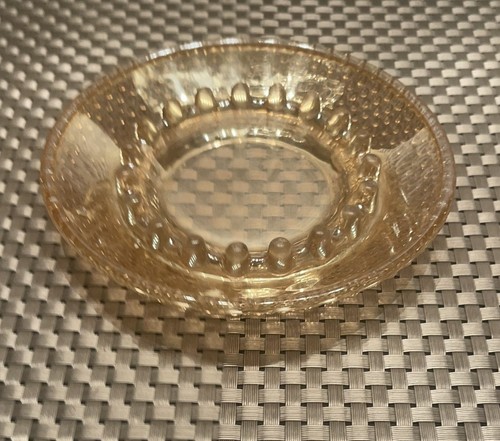 PINK HOBNAIL DEPRESSION GLASS ASHTRAY ROUND 6.5”
