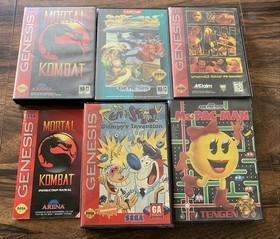 Sega Genesis Console w/ Controllers & 13 Game Lot TESTED! Shinobi 3 MK Sonic WWF