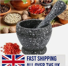 Large Resin Pestle and Mortar Set Natural Spice & Herb Crusher Grinder Masher