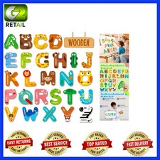Magnetic Wooden Alphabet Set: 26 Colorful Animal Letters for Early Literacy Fun