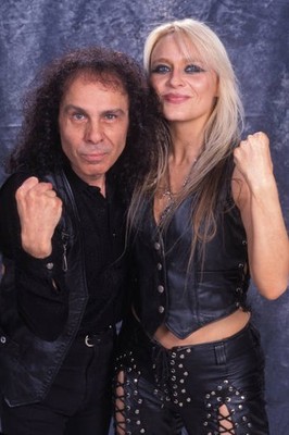 Ronnie James Dio and Doro Pesch pose for a portrait at Ozone On De- Old Photo