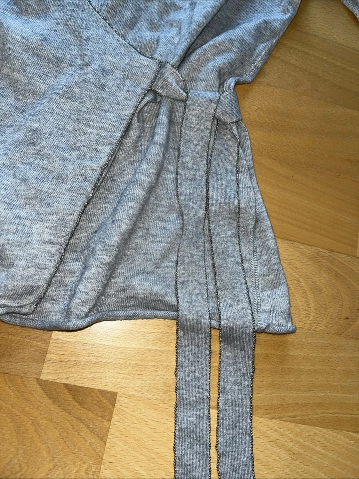 ✨Vogue Wickelpulli BW-Kaschmir GR.36 Silberperlenbordüre✨ - Bild 3 von 4