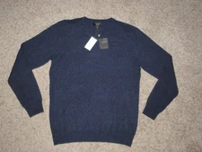 NWT CLUB ROOM LUXURY 100% CASHMERE NAVY BLUE PULLOVER SWEATER MEN MEDIUM V-NECK