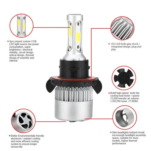 For Nissan Sentra 2007 2008 2009 6500K LED Headlights + Fog Lights Bulbs Combo - Picture 9 of 15