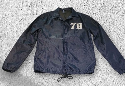 Mens H&M Divided Rain Windbreaker Navy Blue Jacket Size XS
