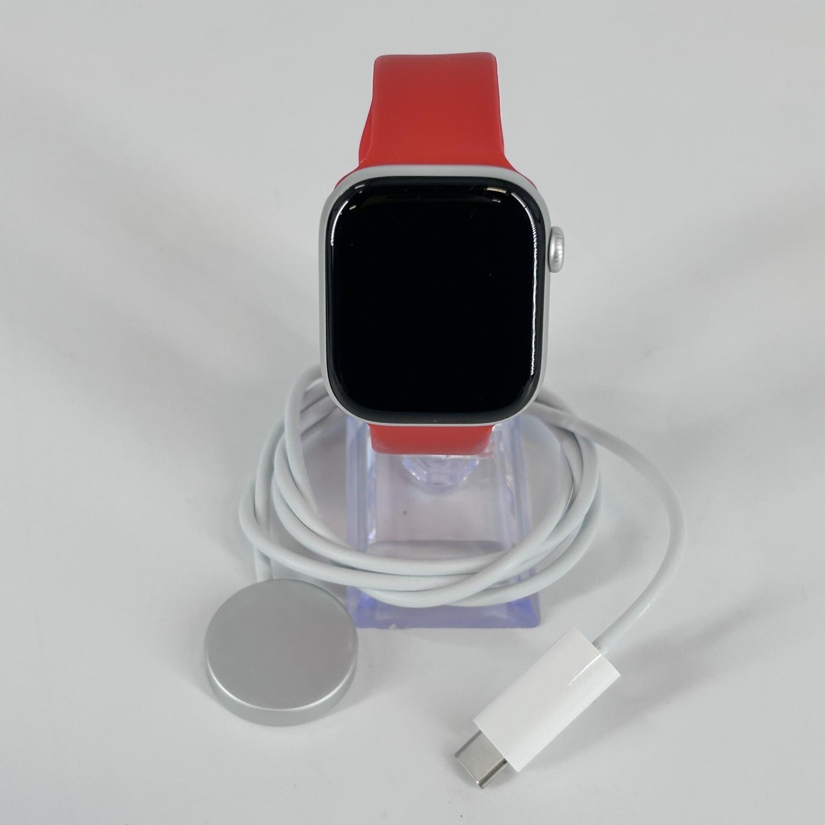 Apple Watch (Series 10) 42mm Silver Aluminum (GPS) w/ Red Sport 