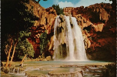 Vtg Continental Postcard Havasu Falls Grand Canyon AZ 1960s