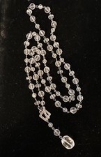 Silpada Sterling Silver 925 Faceted GlassCrystal Bead Toggle Lariat Necklace 34"