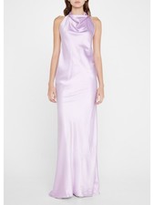 SERGIO HUDSON Womens Purple Tie Lined Open Back Sleeveless Gown Dress 2