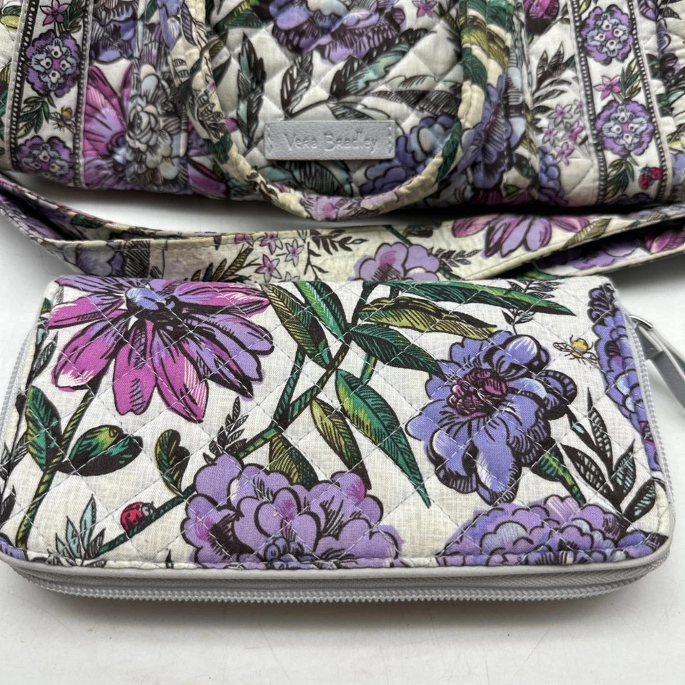 Bolso de hombro y cartera Vera Bradley púrpura floral - 9 Foto 2 de 4