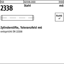 Zylinderstift ISO 2338 20 m6x 90 Stahl 25 St&uuml;ck