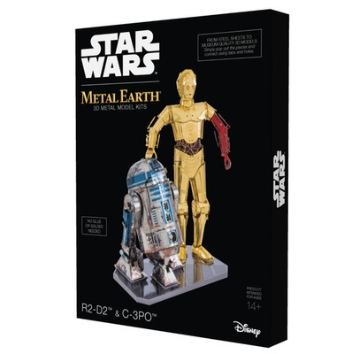 Fascinations Star Wars R2-D2 and C-3PO Metal Earth 3D DIY Model Kit Gift Box Set