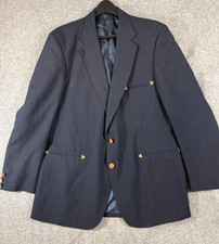 Larry Mahan's Cowboy Co. Sportcoat Blazer Mens 44L Blue Western USA Made Vintage