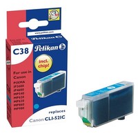 Pelikan Patrone C38 Komp. Zu CLI-521C Canon Pixma Ip3600 Cyan
